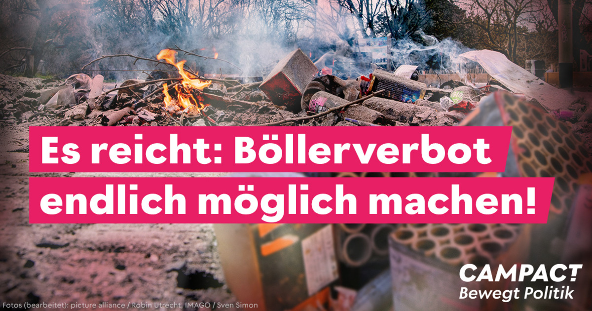 Für ein Silvester ohne Böllerei – jetzt Appell unterzeichnen